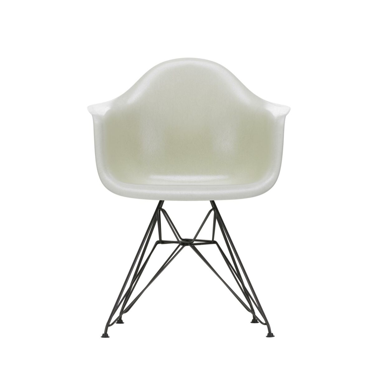 3345658 Eames Fiberglass Armchair DAR 01 parchment 30 basic dark powder coated centre master