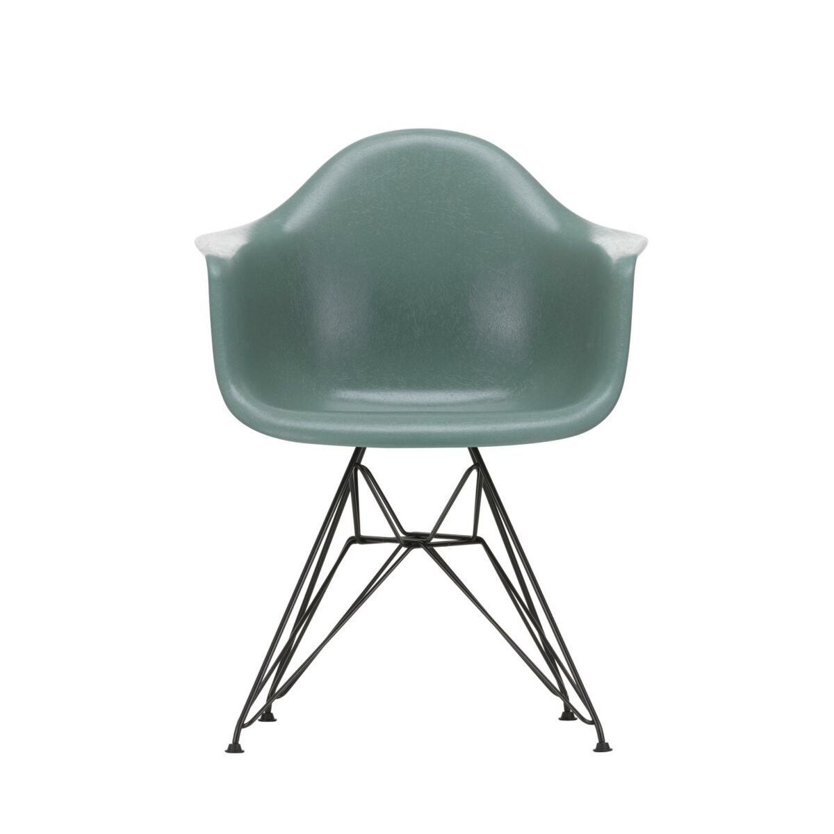 3345682 Eames Fiberglass Armchair DAR 05 sea foam green 30 basic dark powder coated centre master