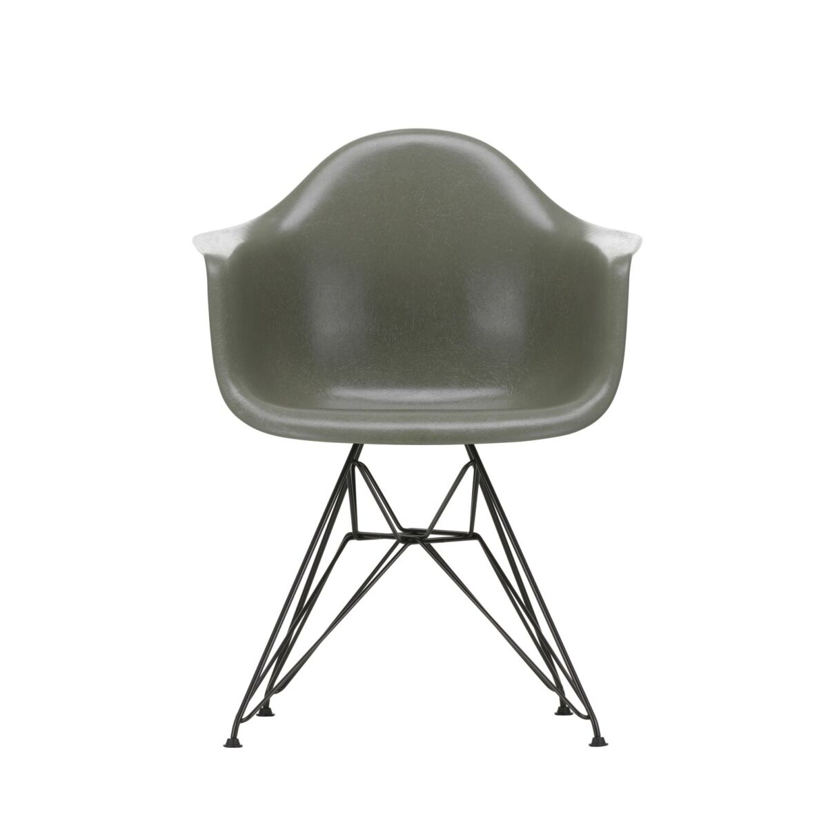 3345694 Eames Fiberglass Armchair DAR 06 raw umber 30 basic dark powder coated centre master
