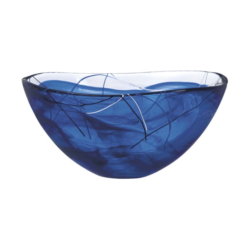 kosta boda contrast bowl 350mm blue