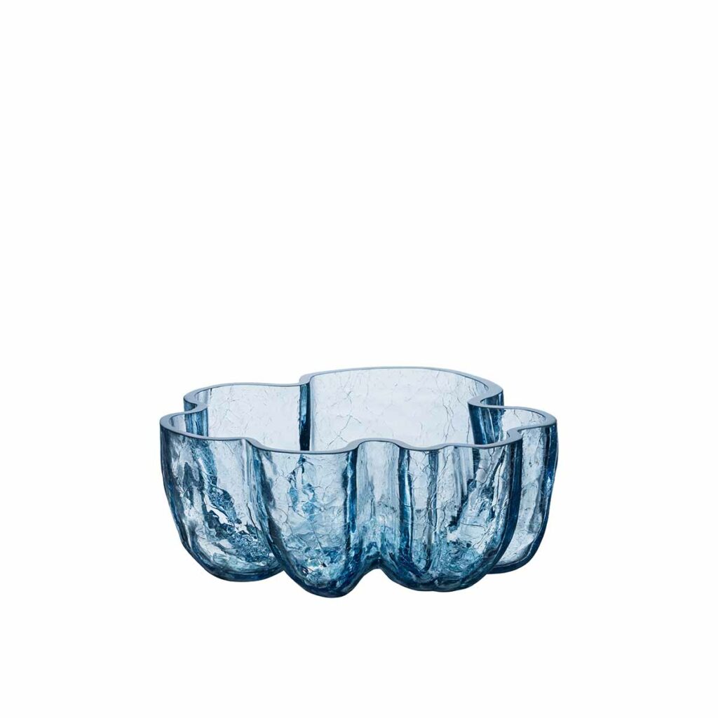 kosta boda crackle skal blue