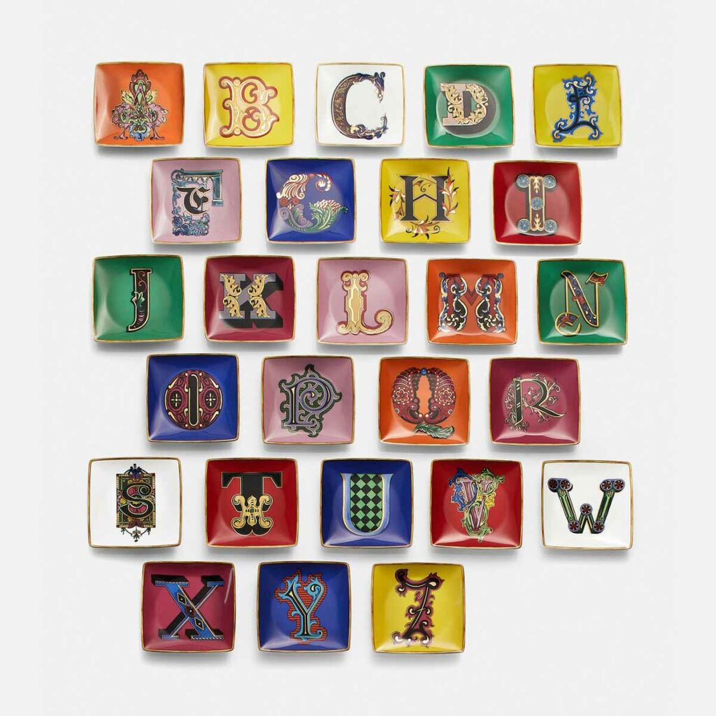 versace alphabet plate